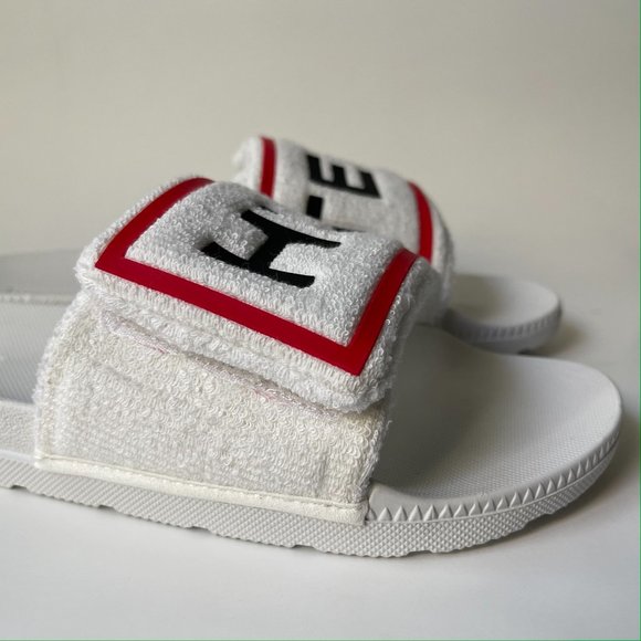 HUNTER Original White Terry Slide Sandals - Picture 8 of 11